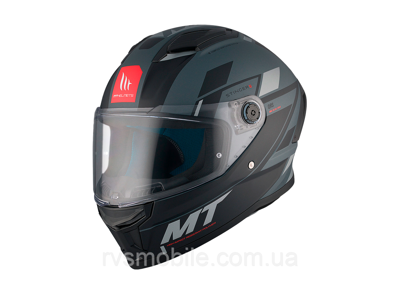 Мотошолом MT STINGER 2 Zivze C2 Matt Grey XXS