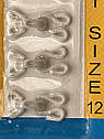 Пришивні гачки металеві для одягу обтягнуті тканиною 30*14 мм (№ 12) 12 шт/уп БІЛІ, фото 2