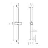 Душова стійка з тримачем універсальна Qtap Lepit 665 мм округла QTLEP82103OC Chrome Baumar - Завжди Вчасно, фото 2