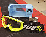 Маска кросова дитяча 100% STRATA MINI Goggle Yellow - Clear Lens, фото 2