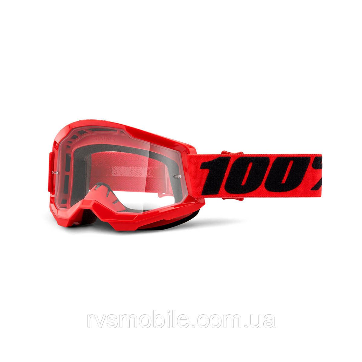 Маска кросова 100% STRATA Goggle II Red — Clear Lens