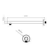 Кронштейн для верхнього душу Qtap Trubice 400 мм округлий QTTRU120BLM45927 Black Matt Baumar - Завжди Вчасно, фото 2