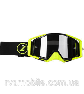Маска кросова LAZER Goggle Race Style Black Yellow — Mirror Silver Lens