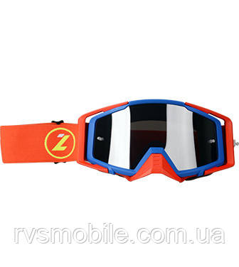 Маска кросова LAZER Goggle Race Style Blue Red — Mirror Silver Lens