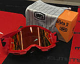 Маска кросова 100% STRATA Goggle II Red - Mirror Red Lens, фото 3
