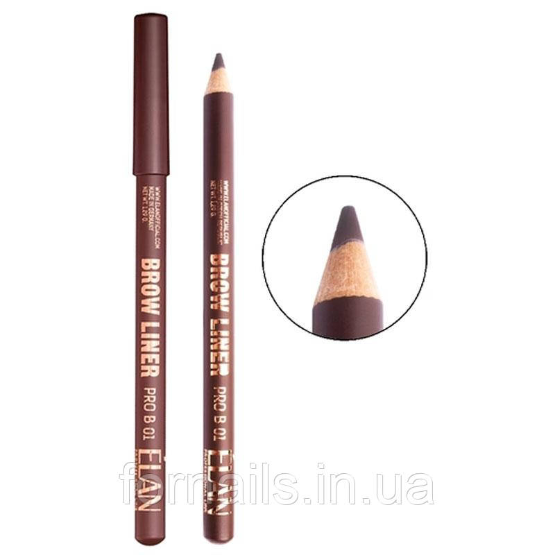 Олівець пудровий для брів ELAN Brow Liner Pro B 01 Medium Brown, фото 1
