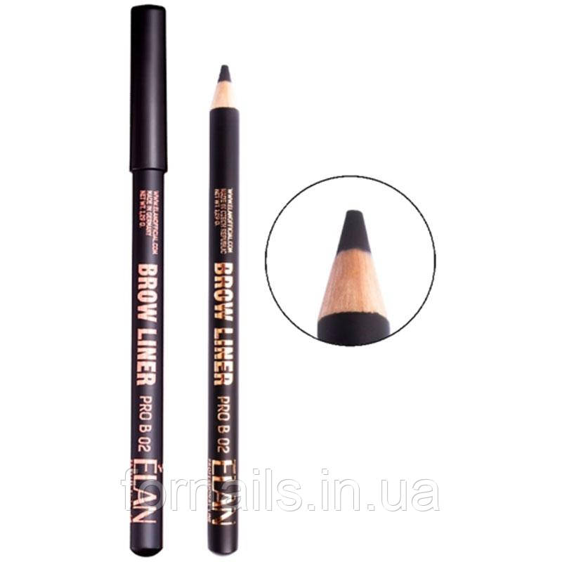 Олівець пудровий для брів ELAN Brow Liner Pro B 02 Dark Brown, фото 1