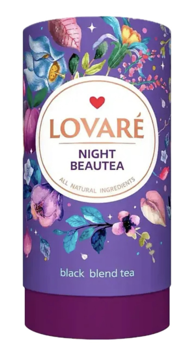 Чай чорний Lovare "NIGHT BEAUTEA", тубус 80 гр. (Ловаре), фото 1