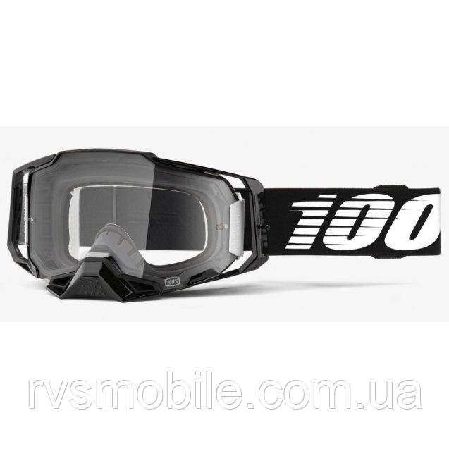 Маска кросова 100% ARMEGA Goggle Black — Clear Lens