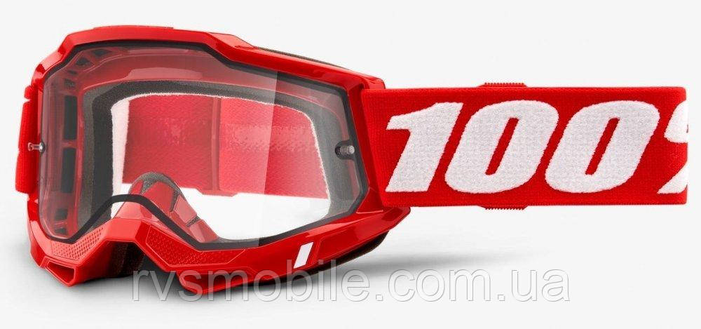 Маска кросова 100% Accuri 2 Enduro Goggle Red - Clear Dual Lens