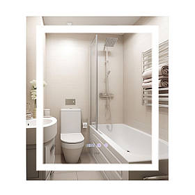 Дзеркало Qtap Mideya (MI1) 700х800 з LED-підсвічуванням Touch, з антизапотіванням, димером QT2078DCF7080W Baumar - Завжди Вчасно