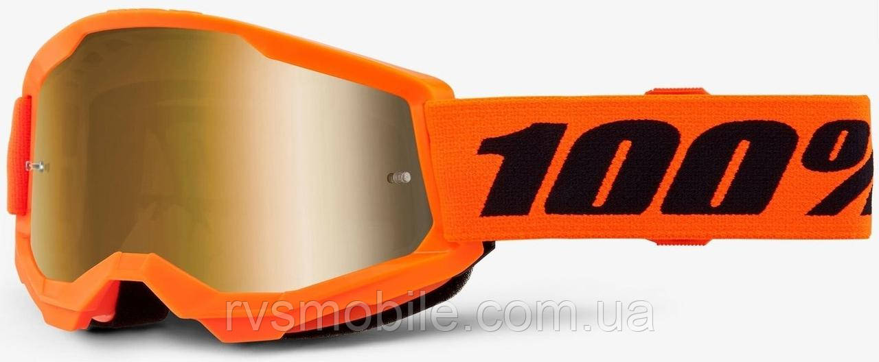 Дитячі окуляри 100% STRATA 2 Youth Neon Orange - Mirror Gold Lens, Mirror Lens