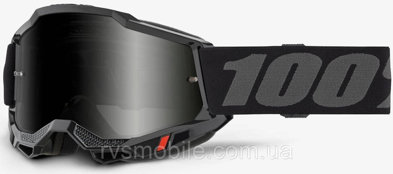 Маска кросова 100% Accuri 2 SAND Goggle Black - Smoke Lens One size