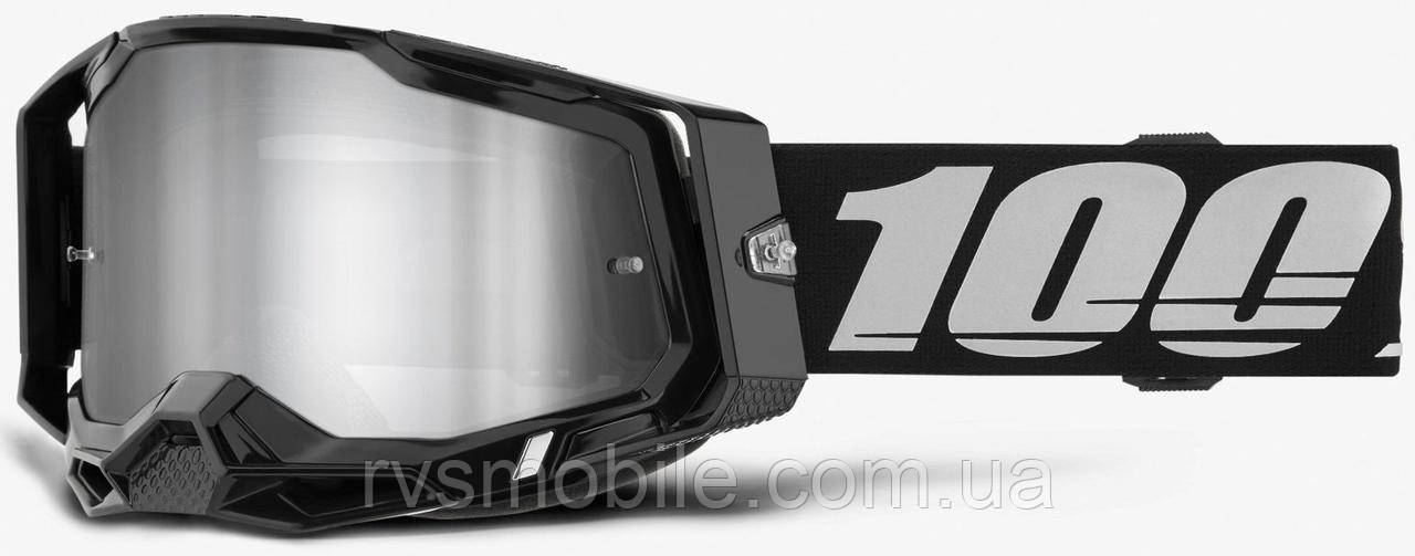 Маска кросова 100% RACECRAFT 2 Goggle Black - Mirror Silver Lens One size