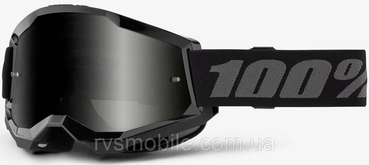 Маска кросова 100% STRATA Goggle II SAND Goggle Black — Smoke Lens One size