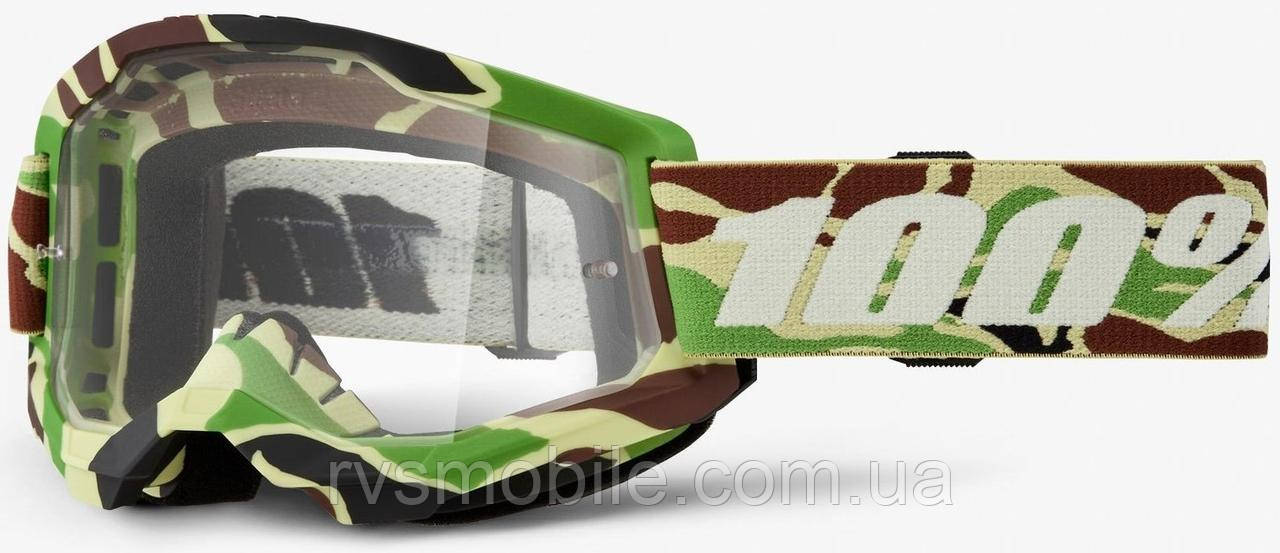 Маска кросова 100% STRATA Goggle II War Camo — Clear Lens One size