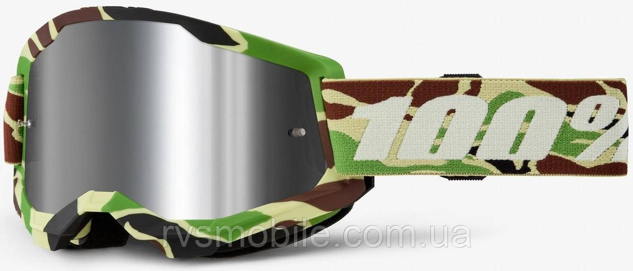 Маска кросова 100% STRATA Goggle II War Camo — Mirror Silver Lens One size