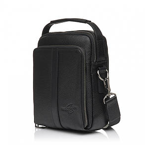 Сумка-барсетка чоловіча з натуральної шкіри чорна BAGS4LIFE MAN 6656, фото 1