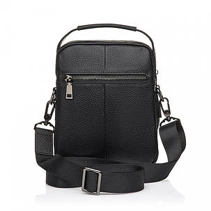 Сумка-барсетка чоловіча з натуральної шкіри чорна BAGS4LIFE MAN 6656, фото 3