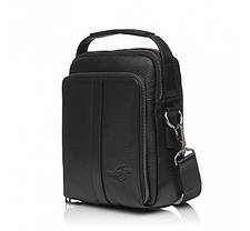 Сумка-барсетка чоловіча з натуральної шкіри чорна BAGS4LIFE MAN 6656, фото 5