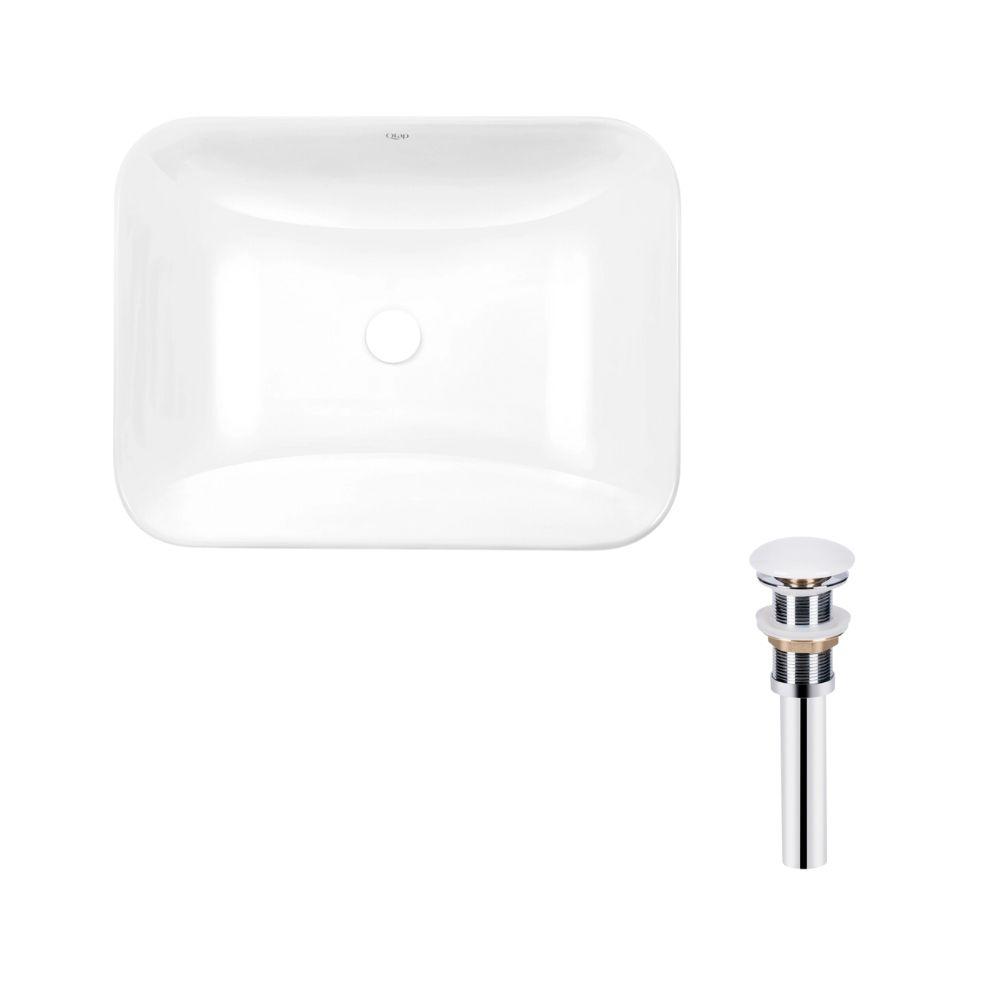 Комплект Qtap Scorpio: Раковина врізна прямокутна 510х390х145 мм White + Донний клапан PU02 Baumar - Завжди Вчасно, фото 1