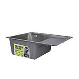 Мийка для кухні інтегрована Lidz Handmade H6350R крило праворуч (LDH6350BRUR45587) Brushed Steel 3,0/1,0 мм Baumar - Завжди Вчасно, фото 3