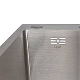 Мийка для кухні інтегрована Lidz Handmade H6350R крило праворуч (LDH6350BRUR45587) Brushed Steel 3,0/1,0 мм Baumar - Завжди Вчасно, фото 4