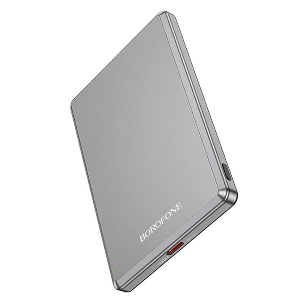 Power bank Borofone BJ50 5000 mAh PD20W магнітний із функцією бездротового заряджання сірий