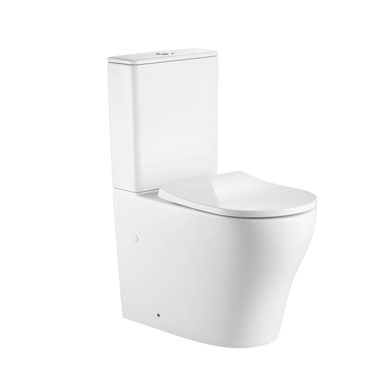 Унітаз підлоговий Qtap Virgo Ultra Quiet безобідковий з сидінням Soft-close WHITE QT18226092AW Baumar - Завжди Вчасно, фото 1