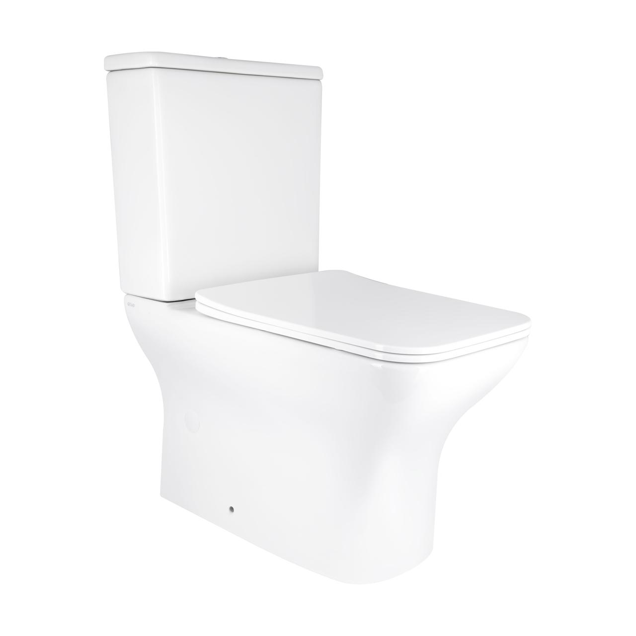 Унітаз підлоговий Qtap Aries Rimless безобідковий з сидінням Soft-close WHITE QT03228302W Baumar - Завжди Вчасно, фото 1