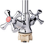 Змішувач для кухні Lidz Lamb 274F двохвентильний з гнучким виливом LDLAM274FCRM35074 Chrome Baumar - Завжди Вчасно, фото 3