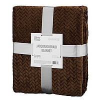 ARDESTO Плед Jacquard Braid 200х220см, 100% поліестер, коричневий Baumar - Порадуй Себе