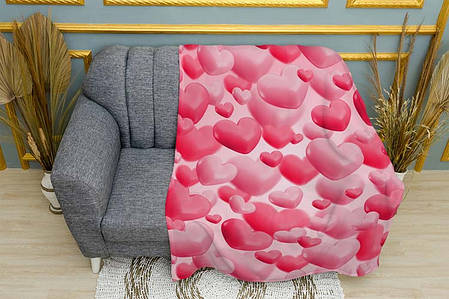 Плед «Романтичні серця. Romantic Hearts pink», фото 1