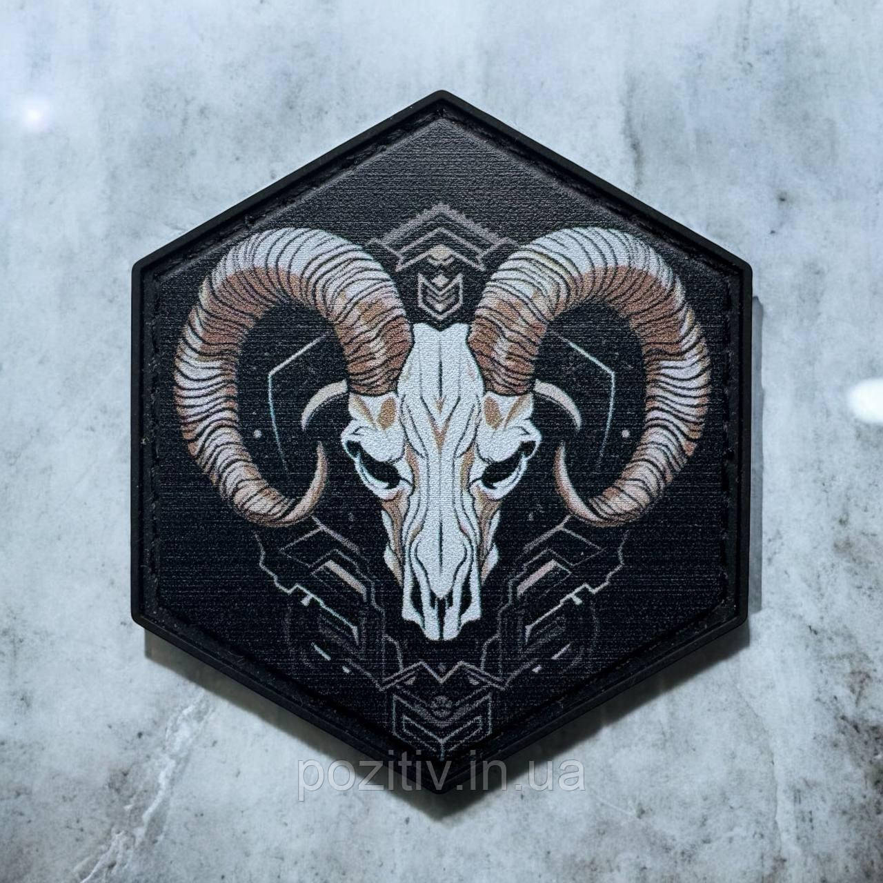 Шеврон гумовий пВХ Овен на липучці, фото 1