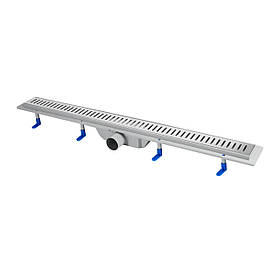 Трап Qtap Dry FA304-900 лінійний з сухим закривом та нержавіючою решіткою 900х73 Baumar - Завжди Вчасно