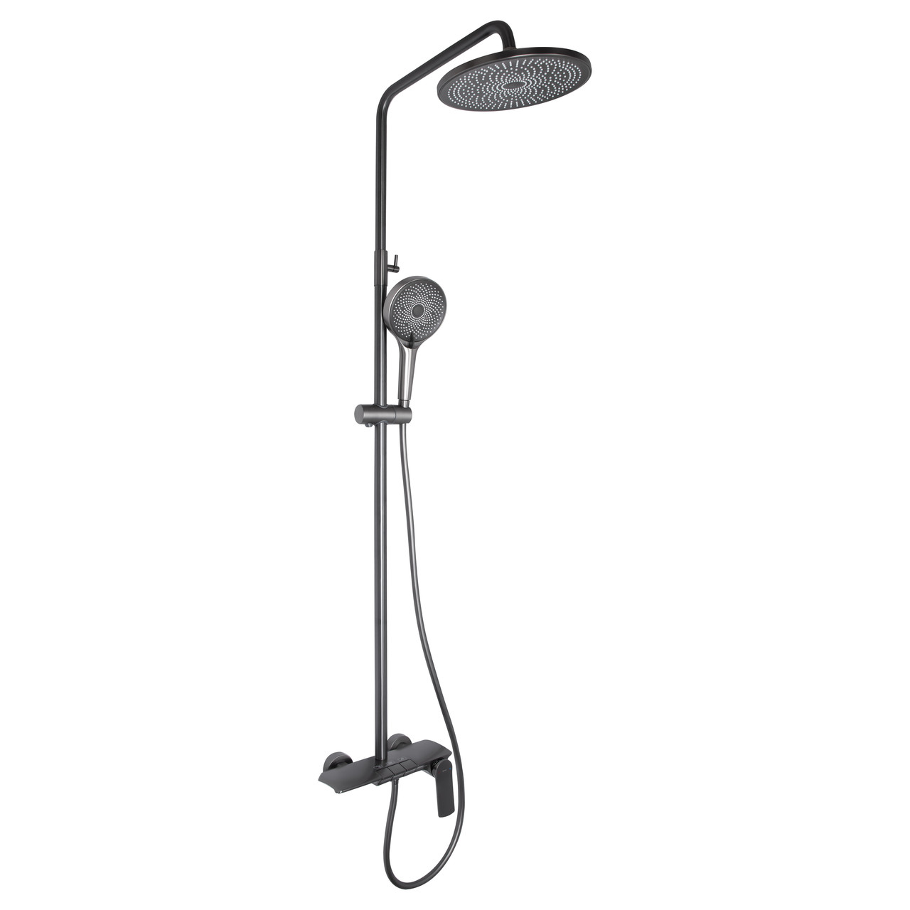 Душова система універсальна Qtap Slavonice на три споживача (з виливом) QTSLA111GMB45905 Gunmetal Black PVD Baumar - Завжди Вчасно, фото 1