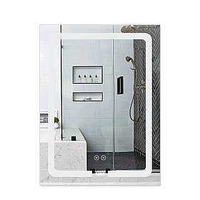 Дзеркало Lidz Kubis 600х800 з LED-підсвічуванням Touch, з антизапотіванням, з димером, рег. яскравості LD78LF9376080 Baumar -