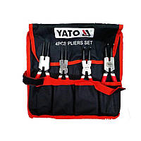 Набір щипців SEGERA для стопорних кілець YATO розтискні і стискні, l= 225 мм, 4 шт в кишені Baumar - Порадуй