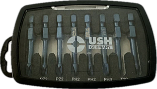 Набір насадок викруткових Blueshock USH: 1/4"х 50 мм, PH2(х2)-3, PZ2(х2)-3; T20-25, 8 елем. Baumar - Порадуй Себе