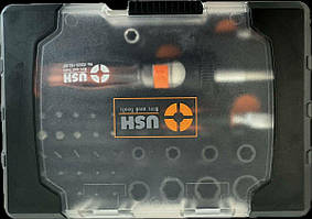 Насадки викруткові Industry USH: з магнітним тримачем, адаптерами, тріщаткою і викруткою 1/4", 45 ел Baumar - Порадуй Себе