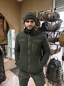 Кофта тактична флісова ЗСУ темна олива| Щільність 260 gr/m
