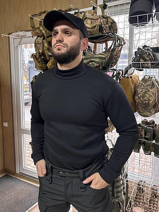 Гольф ТМ "КОRКА" тринитка начіс на флісі, 80% бавовна, 320гр/м чорний, фото 1