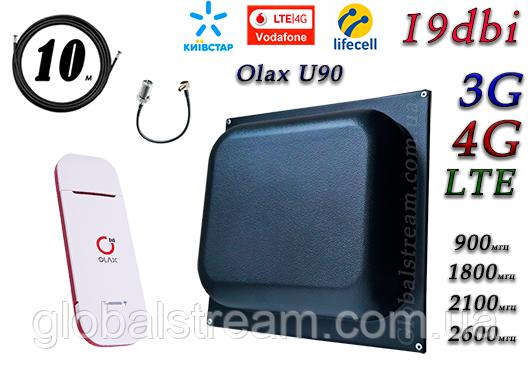 Повний комплект 4G/LTE/3G WiFi Роутер Olax U90H-E USB + антенний до 19 дБ (KS, VD, Life) 824-2700 МГц