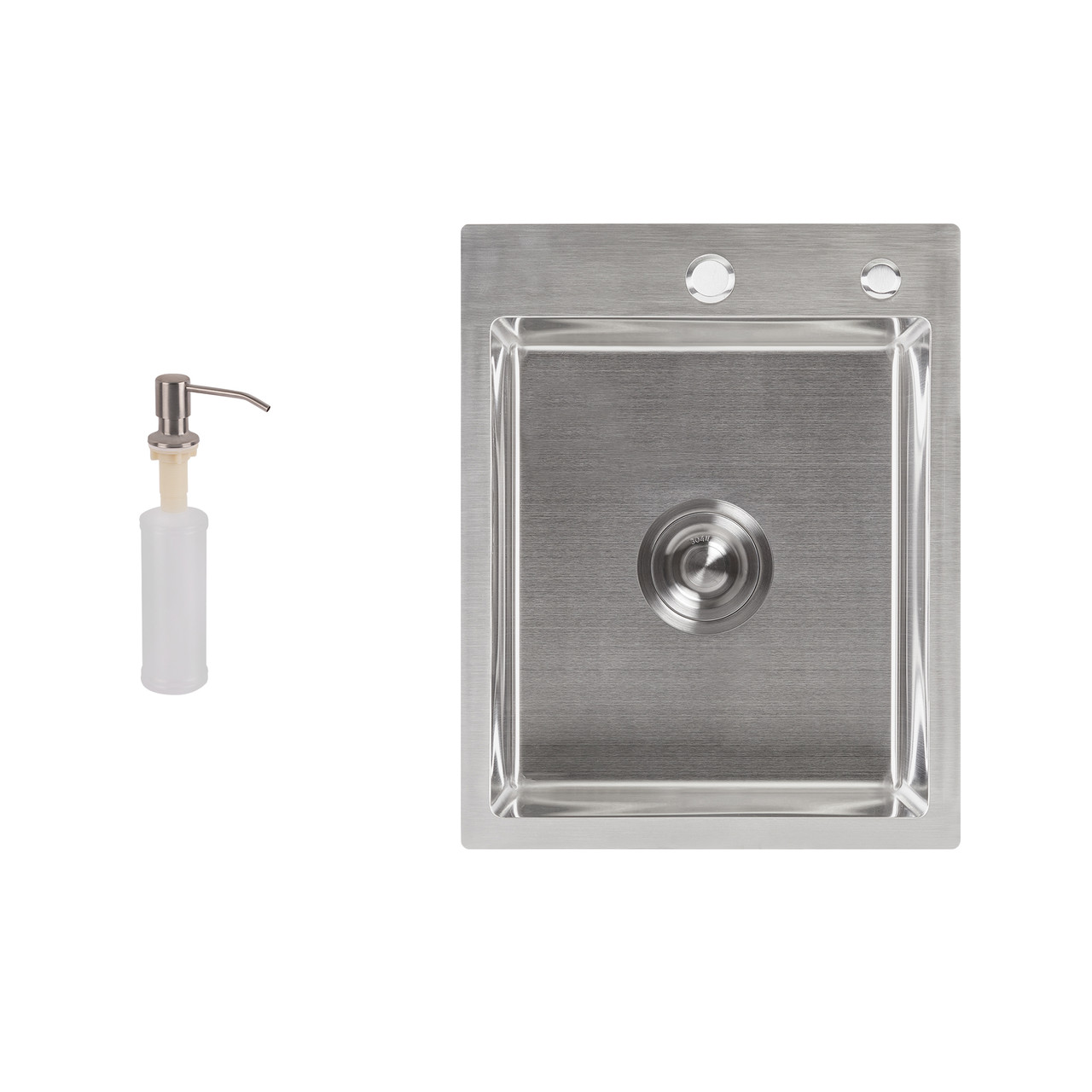 Мийка для кухні інтегрована Lidz Handmade H4050 (LDH4050BRU39258) Brushed Steel 3,0/1,0 мм Baumar - Час Купувати