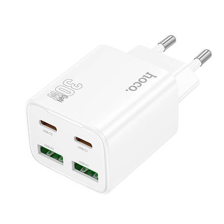 МЗП Hoco N56 Fundador four-port PD30W(2C2A) charger(EU) White, фото 1