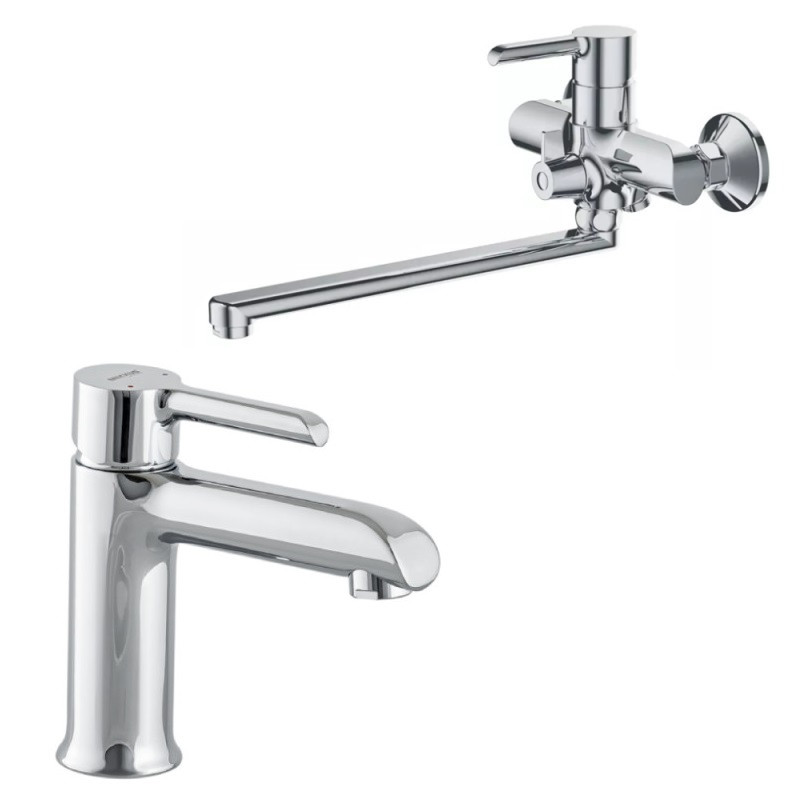 Набір змішувачів для ванни Mixxus Premium Edem 006 Euro та умивальник Mixxus Premium Edem 001