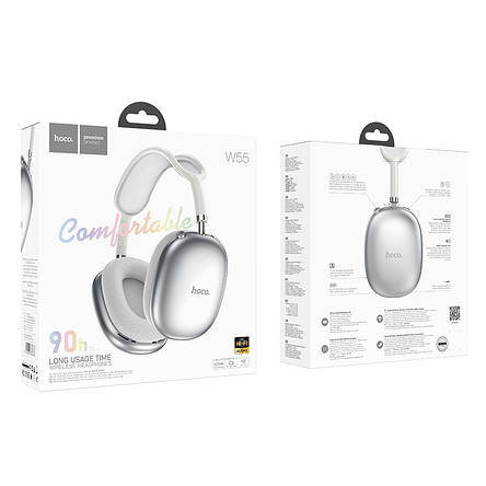Навушники Bluetooth Hoco W55 Pleasing BT headphones White Silver, фото 3
