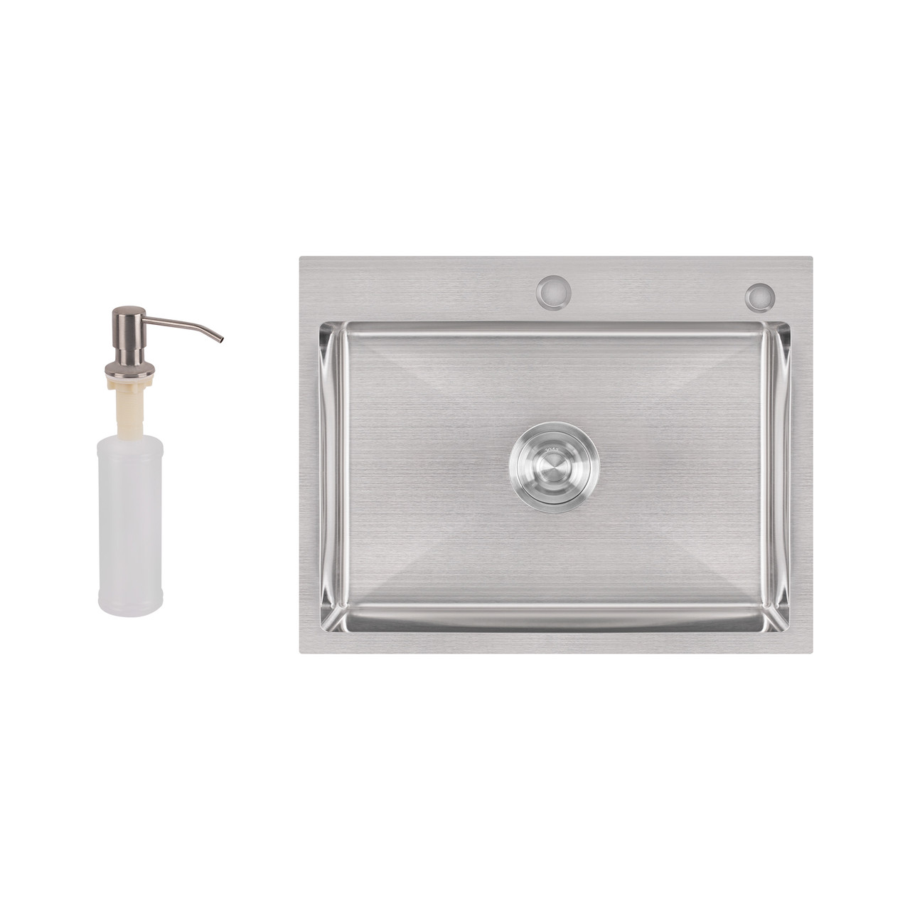 Мийка для кухні інтегрована Lidz Handmade H5845 (LDH5845BRU35384) Brushed Steel 3,0/1,0 мм Baumar - Час Купувати