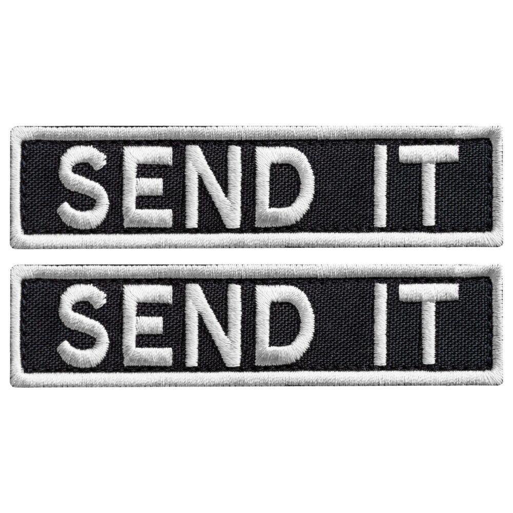 Набір шевронів 2 шт. з липучкою Send it 10x2,5 см вишитий патч шеврон нашивка