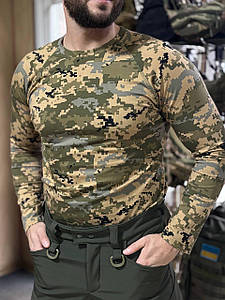 Лонгслів стрейч-кулір, піксель